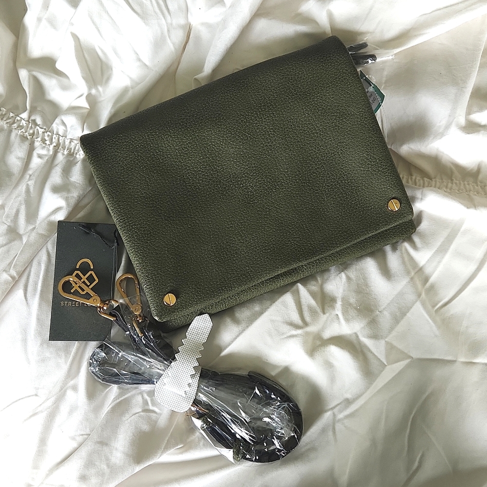 Dark green cross body purse